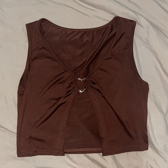 Brown y2k inspired crop top - Picture 1 of 3